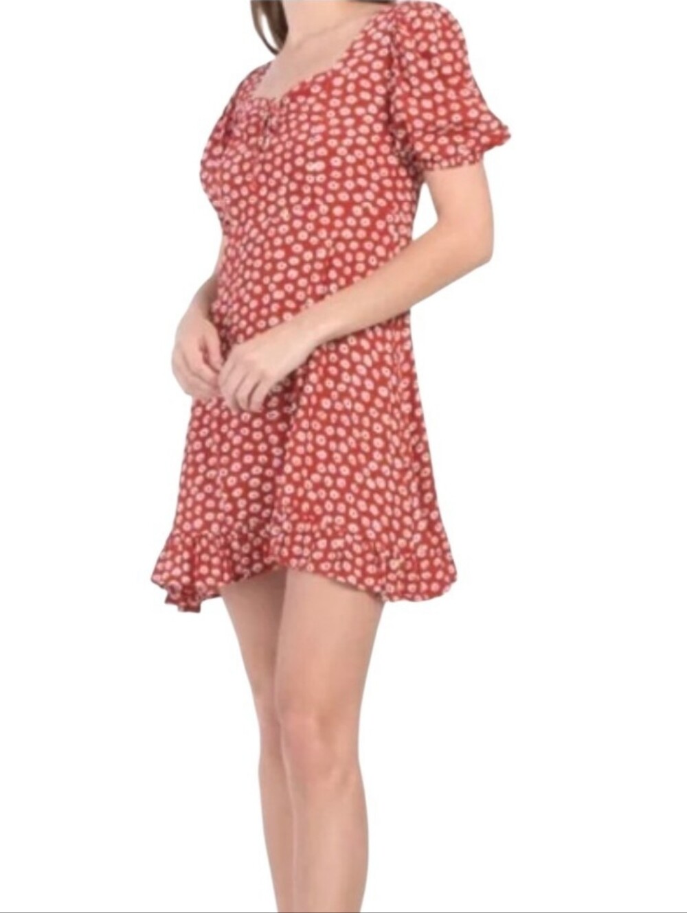 Faithfull The Brand Red Floral Mini Dress